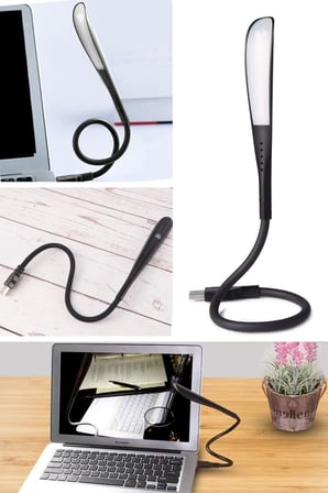 B USB Girişli 14 Ledli 3 Kademeli Dokunmatik Masa/Kitap Okuma Lambası Ledi Siyah