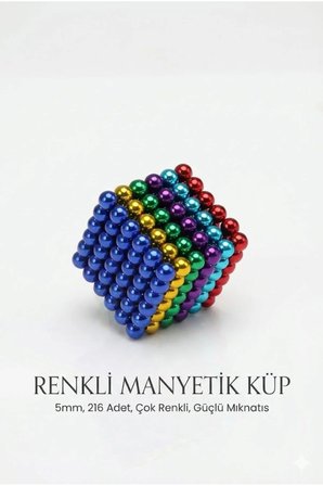 216 Parça 5mm Manyetik Top Seti | Sihirli Mıknatıslı Küp Yapı Oyuncak | Stres ve Rahatlama İçin Eğlenceli Manyetik Toplar