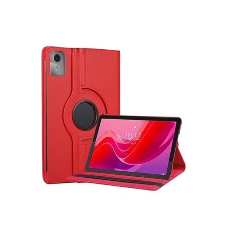 Mey İthalat  Lenovo Tab M11 TB330FU 360 Tablet Deri Kılıf - Kırmızı