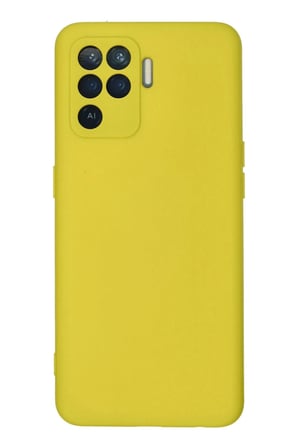 Reno 5 Lite Kılıf Nano içi Kadife Silikon - Sarı