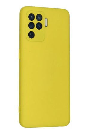 Reno 5 Lite Kılıf Nano içi Kadife Silikon - Sarı