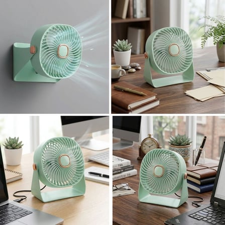 B 3 Kademeli Masaüstü Fan – Duvara Asılıp Sabitlenebilen Standlı Kaydırmaz Pedli Mini Fan ZB112