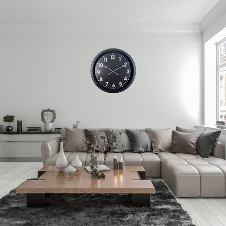 Siyah Standart Elegance 60 x 60 Cm Metal Duvar Saati
