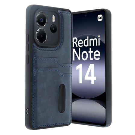 Redmi Note 14 4G Kılıf Sara Kartvizitli Deri Kılıf - Lacivert