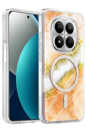 Mey İthalat   Redmi Note 15 Pro Plus 5G Lotus Simli Magsafe Kapak - Turuncu