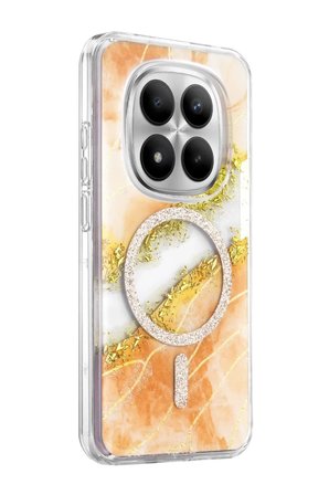 Mey İthalat   Redmi Note 15 Pro Plus 5G Lotus Simli Magsafe Kapak - Turuncu