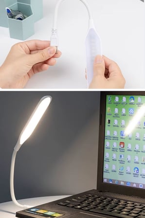 B USB Girişli 14 Ledli 3 Kademeli Dokunmatik Masa/Kitap Okuma Lambası Ledi Beyaz