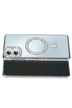 Samsung Galaxy A07 4G Joke Simli Magneticsafe Kılıf - Gümüş