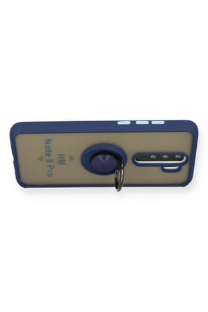 Mey İthalat   Redmi Note 8 Pro Kılıf Montreal Yüzüklü Silikon Kapak - Lacivert