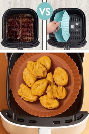 B Renkli Isıya Dayanıklı Yıkanılabilir Silikon Fırın Ve Airfryer Yuvarlak Pişirme Matı 20 Cm