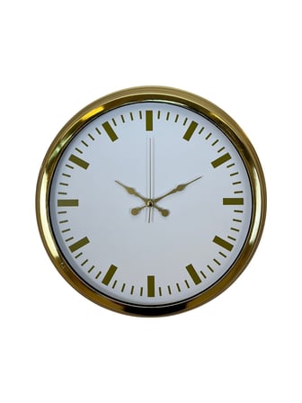 Gold & White Lüks Tasarım 40 Cm Gold Metal Duvar Saati