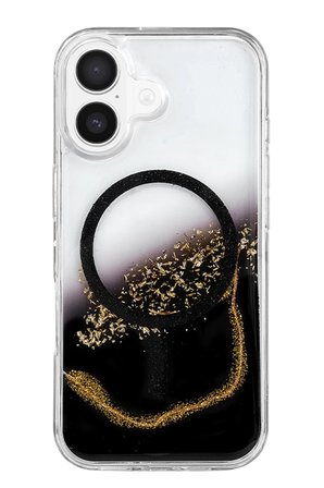 Mey İthalat   iPhone 17 Lotus Simli Magsafe Kapak - Siyah