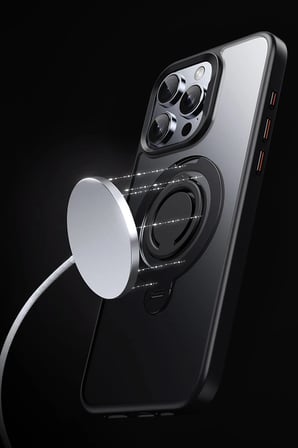iPhone 16 Pro Avatar 360 Dönen Magsafe Kapak - Lacivert