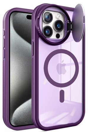 iPhone 15 Pro Max Kılıf Teleskop Lens Magsafe Silikon Kapak - Derin Mor