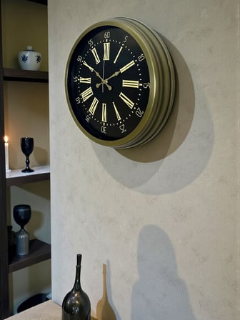 40 Cm Metal Antik Roma Eskitme Duvar Saati