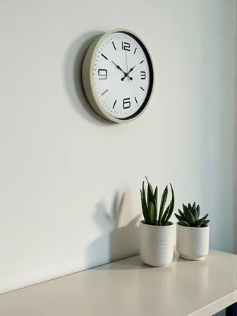 36 Cm Krem Modern Dekoratif Duvar Saati