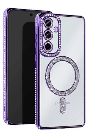 Samsung Galaxy A26 Joke Simli Magneticsafe Kılıf - Derin Mor