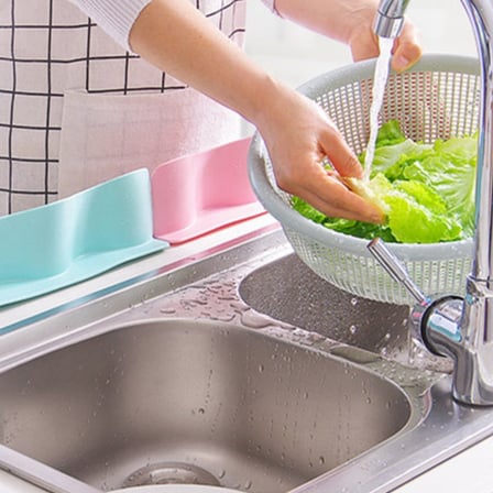 B Vantuzlu Kauçuk Sıvı Su Sızdırmaz  Mutfak Banyo Duş Bariyeri Lavabo Kenar Tutucu Set