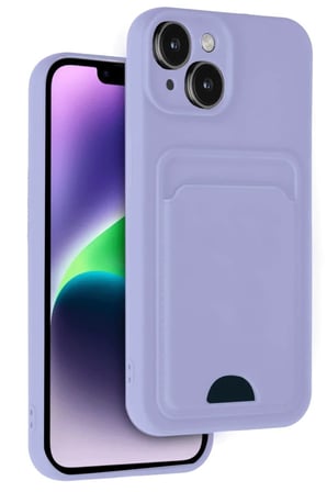 Mey İthalat  iPhone 14 Kılıf Kelvin Kartvizitli Silikon - Lila