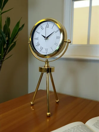 Saray Zarafeti Gold Tripod Üç Ayaklı Metal Masa Saati