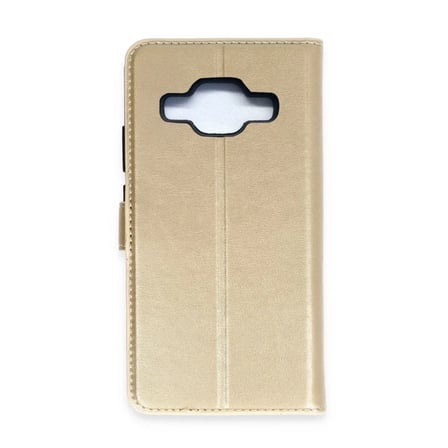 Samsung Galaxy J5 Trend S Plus Kapaklı Kılıf - Gold