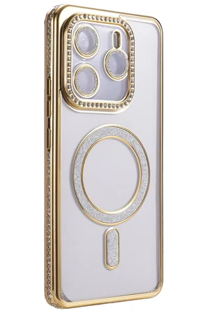 Mey İthalat   Redmi Note 14 4G Joke Simli Magneticsafe Kılıf - Gold