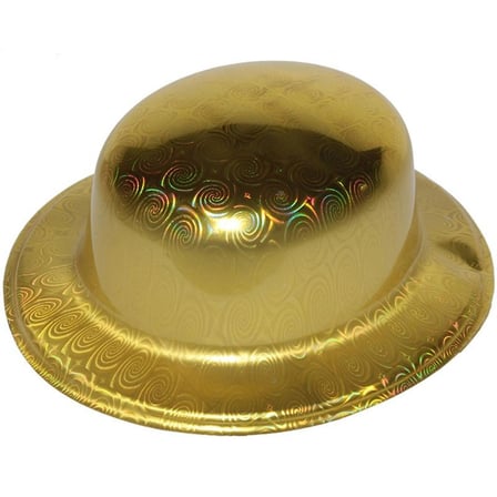Mey İthalat Altın Renk Hologramlı Plastik Yuvarlak Melon 27x24 cm