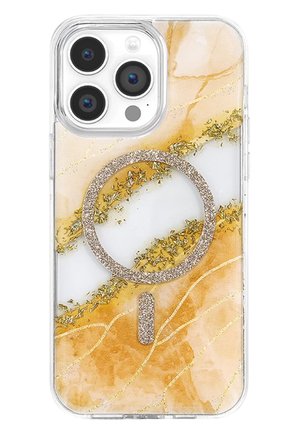 Mey İthalat   iPhone 14 Pro Max Lotus Simli Magsafe Kapak - Turuncu