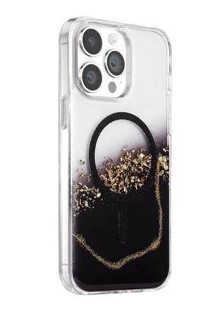 Mey İthalat   iPhone 15 Pro Max Lotus Simli Magsafe Kapak - Siyah