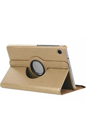 Mey İthalat  Samsung Galaxy Tab A11 360 Tablet Deri Kılıf - Gold