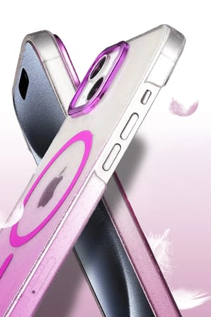 iPhone 15 Plus Glossy Magsafe Kapak - Pembe