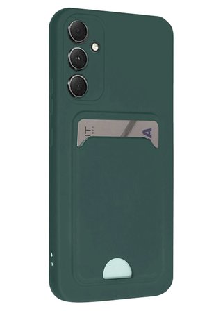 Samsung Galaxy A16 5G Kılıf Kelvin Kartvizitli Silikon - Koyu Yeşil