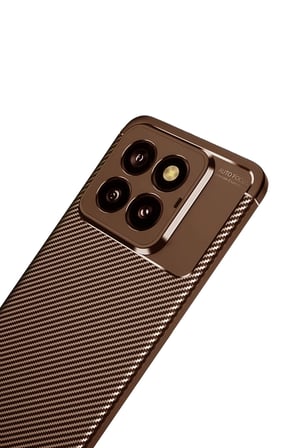 Mi 14T Pro Kılıf Auto Focus Karbon Kapak - Kahverengi