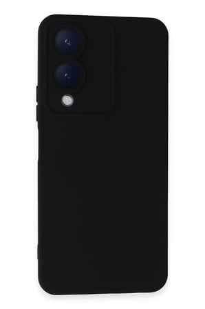 Vivo Y17S Kılıf Nano içi Kadife Silikon - Siyah