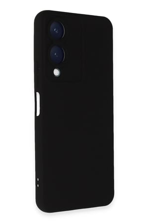 Vivo Y17S Kılıf Nano içi Kadife Silikon - Siyah