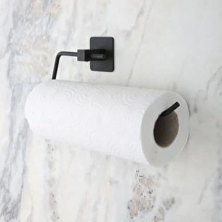 B Kendiliğinden Yapışkanlı Siyah Paslanmaz Metal Rulo Havluluk Aparat