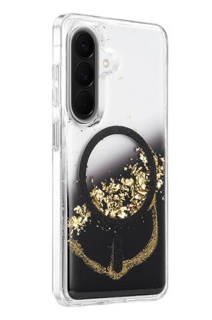 Mey İthalat  Samsung Galaxy A56 Lotus Simli Magsafe Kapak - Siyah