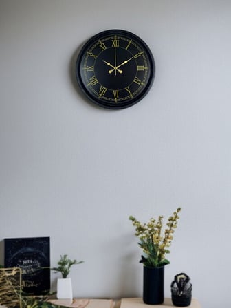 36 Cm Siyah Dekoratif Duvar Saati