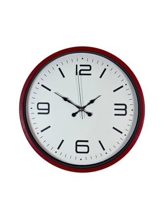 36 Cm Kırmızı Modern Dekoratif Duvar Saati