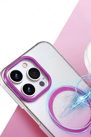 iPhone 15 Pro Max Glossy Magsafe Kapak - Pembe