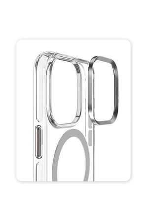 iPhone 15 Pro Kılıf Crystal Magsafe Kapak - Şeffaf