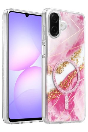 Mey İthalat  Samsung Galaxy A07 4G Lotus Simli Magsafe Kapak - Pembe