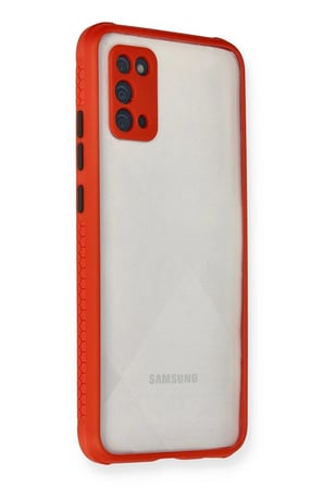 Samsung Galaxy A02S Kılıf Miami Şeffaf Silikon - Kırmızı
