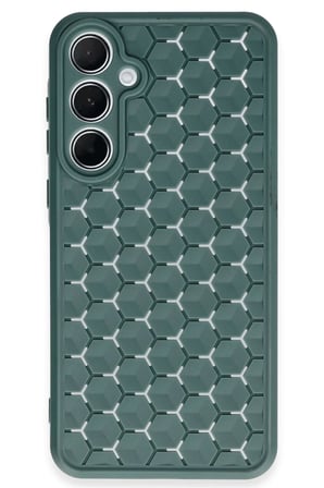 Samsung Galaxy A55 5G Kılıf Petek Silikon Kapak - Koyu Yeşil