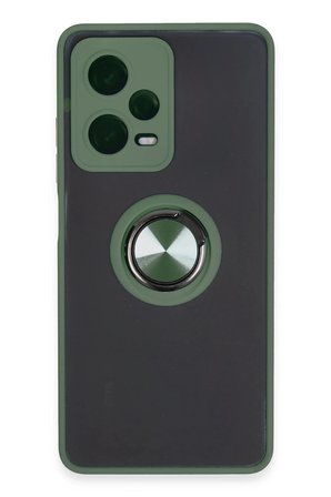 Redmi Note 12 5G Kılıf Montreal Yüzüklü Silikon Kapak - Yeşil