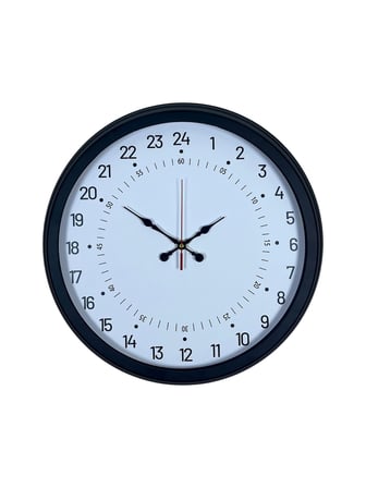 Siyah 40 Cm Metal 24 Saat Göstergeli Özel Tasarım Duvar Saati