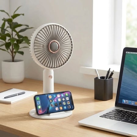 B 3 Kademeli Masaüstü Fan – Telefon Tutuculu Standlı Taşınabilir Mini Fan ZB161
