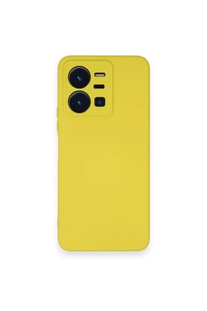 Vivo Y35 Kılıf Nano içi Kadife Silikon - Sarı