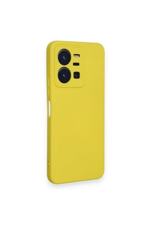 Vivo Y35 Kılıf Nano içi Kadife Silikon - Sarı