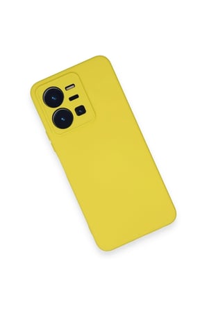 Vivo Y35 Kılıf Nano içi Kadife Silikon - Sarı